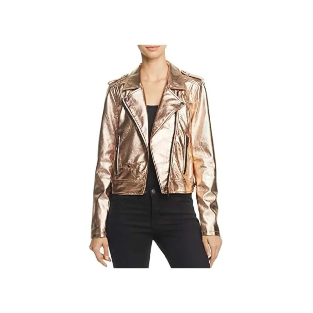 Blank NYC Metallic Leather Moto Jacket
